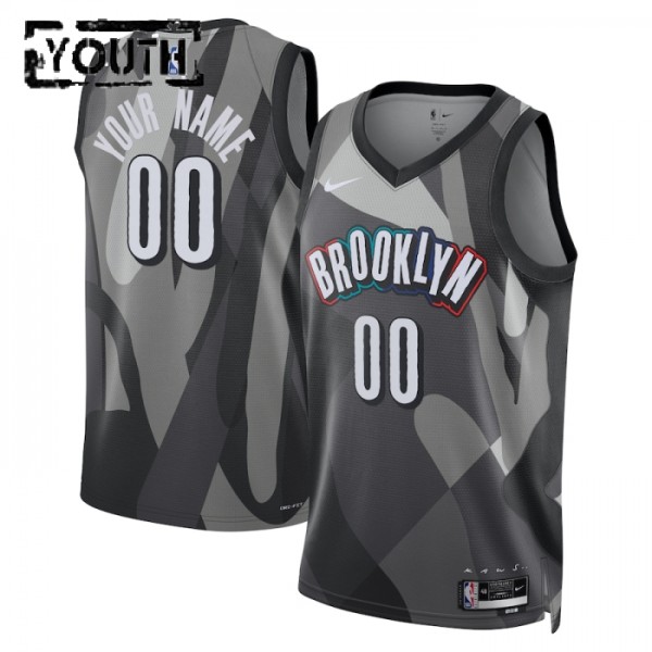 Brooklyn Nets Trikot Benutzerdefinierte Nike 2024-25 City Edition Grau Swingman - Kinder Brooklyn Nets Trikot Benutzerdefinierte Nike 2024-25 City Edition Grau Swingman - Kinder